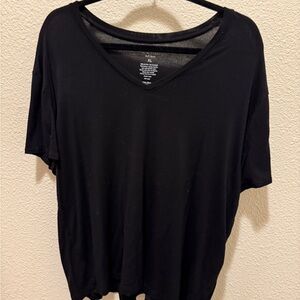 Nine West Black V-Neck Short Sleeve Tee